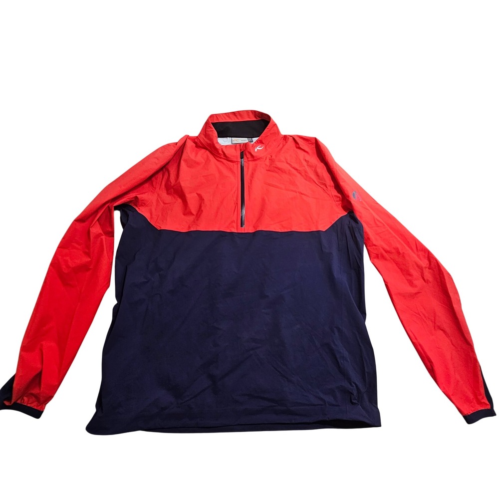 KJUS Dexter 2.5L Half-Zip Jacket Mens XL Red Navy Packable Windbreaker MG15-F01